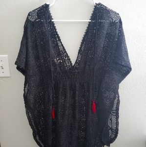 Women's black bathingsuit cover